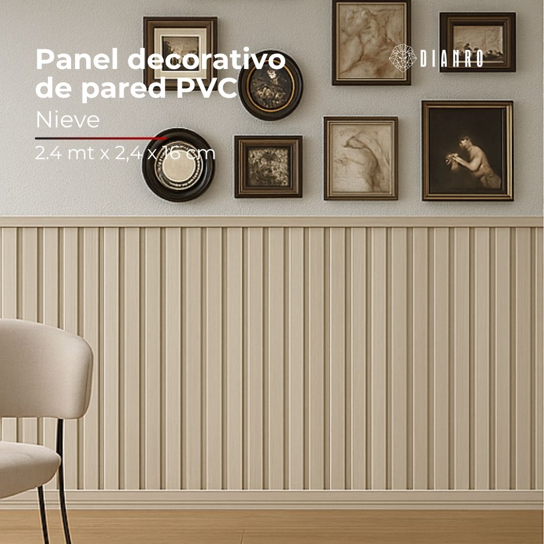 Panel decorativo de pared PVC | Color nieve