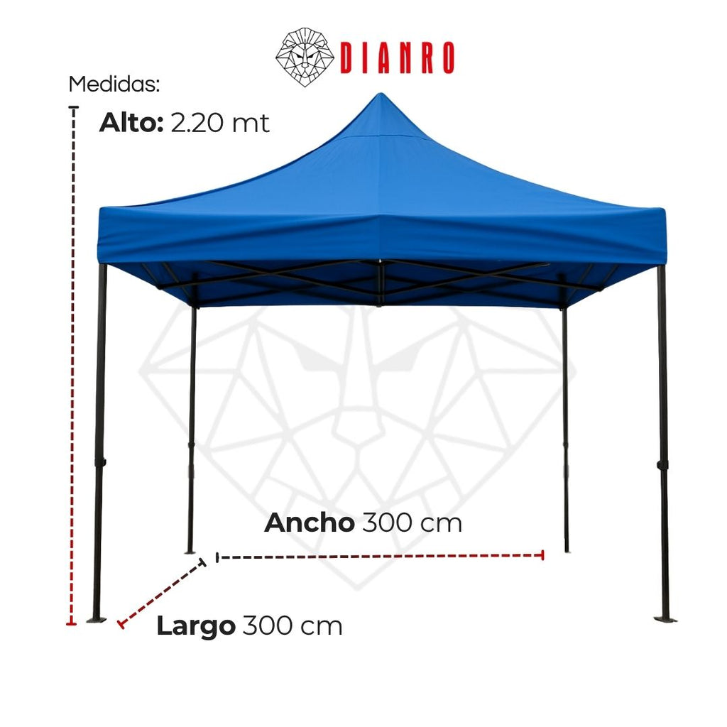 Toldo plegable 3X3 azul