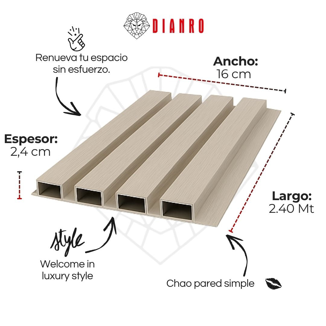 Panel decorativo de pared PVC | Color nieve