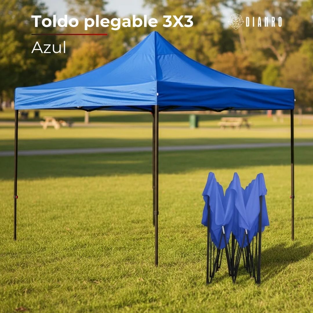 Toldo plegable 3X3 azul
