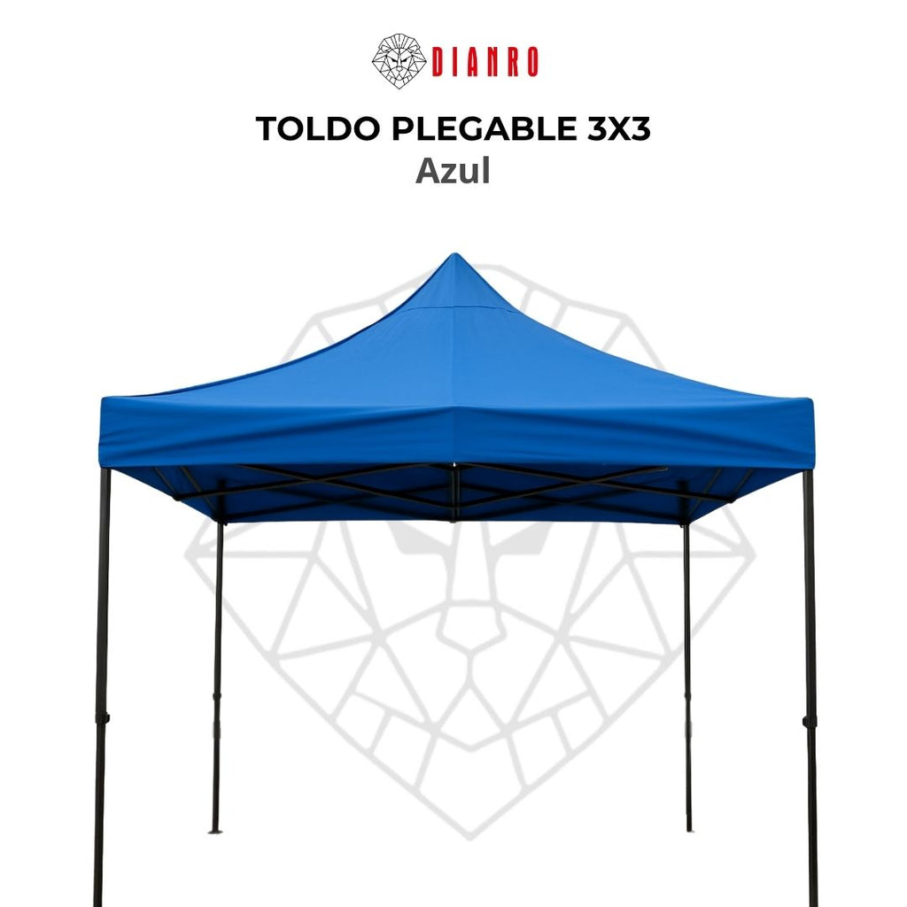 Toldo plegable 3X3 azul