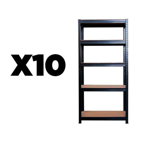 10 Estantes negros 150x70x30