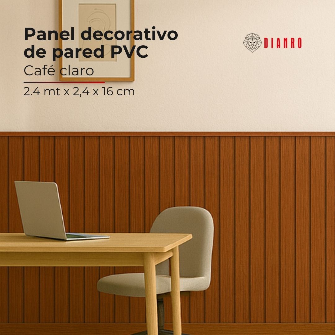 Panel decorativo de pared PVC | Color Café claro