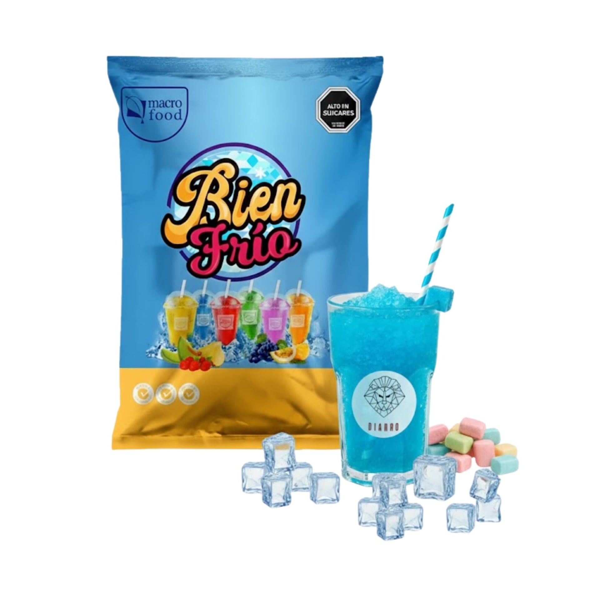 Preparado para Granizadoras Ice blue (chicle) 1 kg – Alto Rendimiento