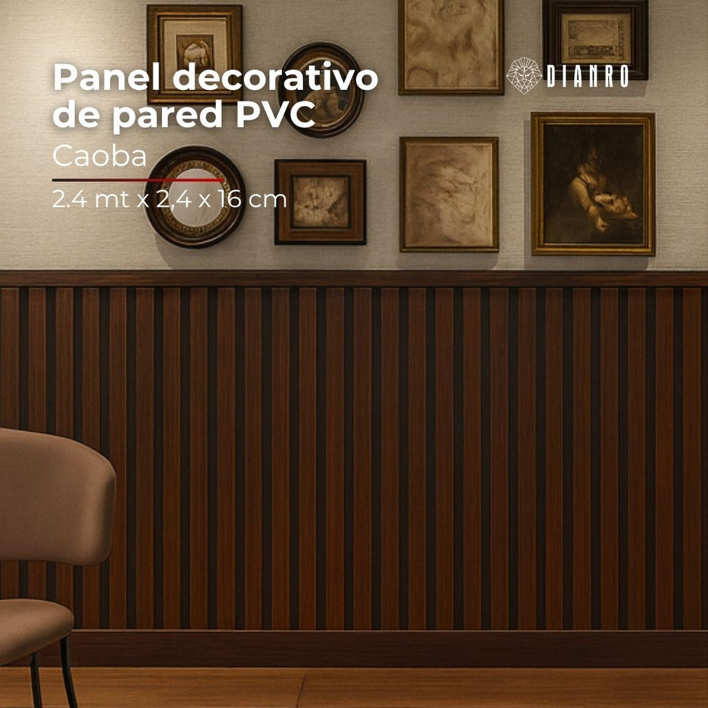 Panel decorativo de pared PVC | Color Caoba