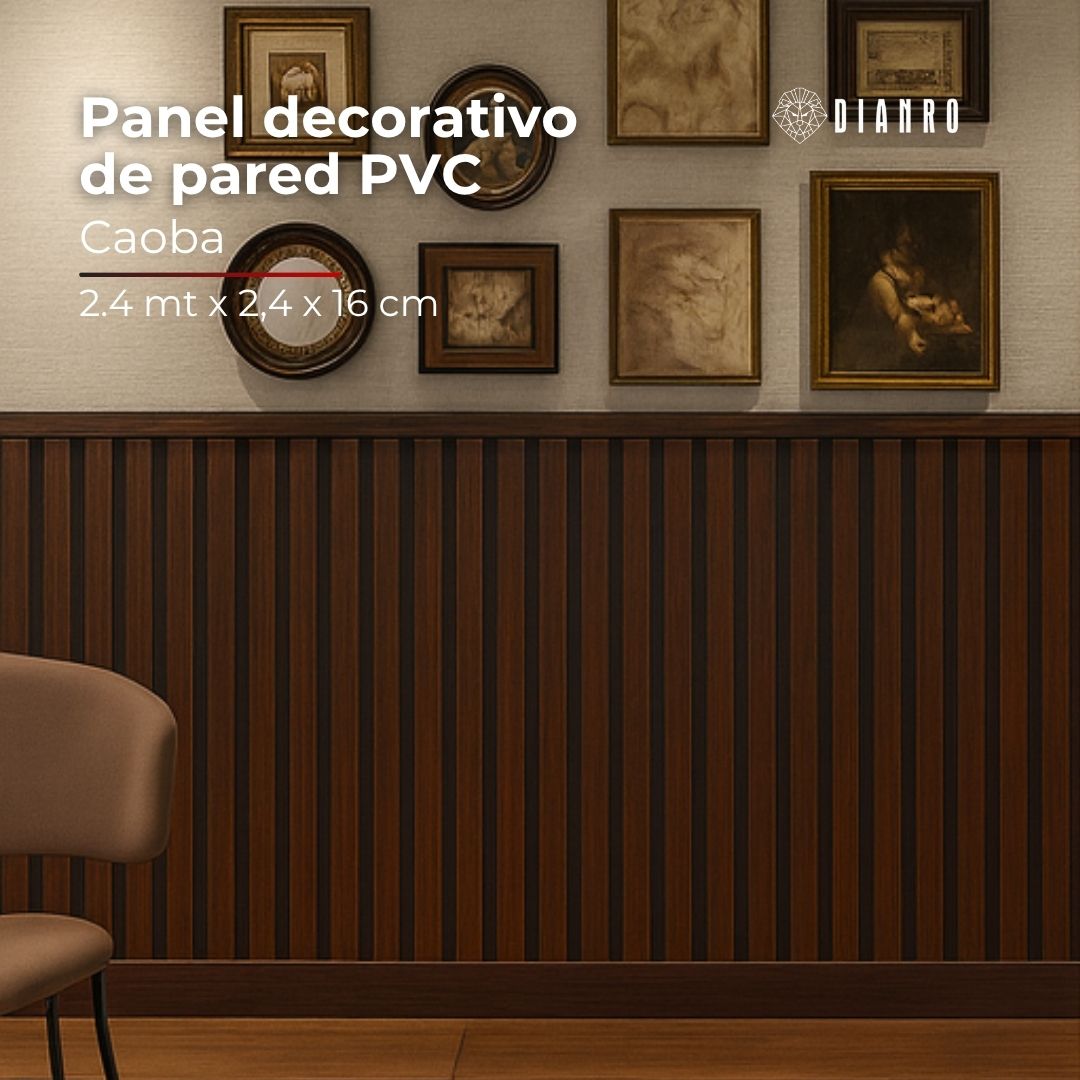 Panel decorativo de pared PVC | Color Caoba