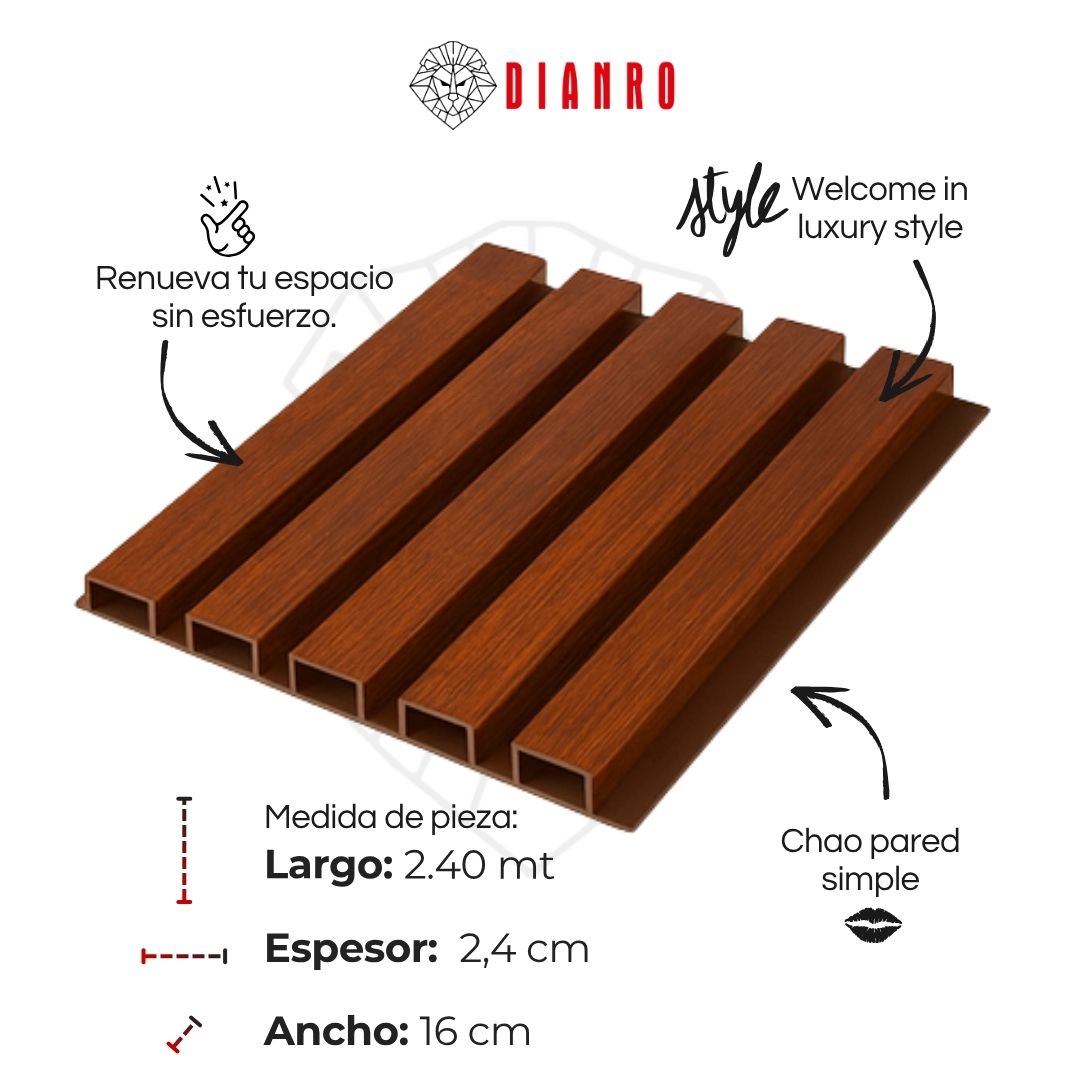 Panel decorativo de pared PVC | Color Chocolate