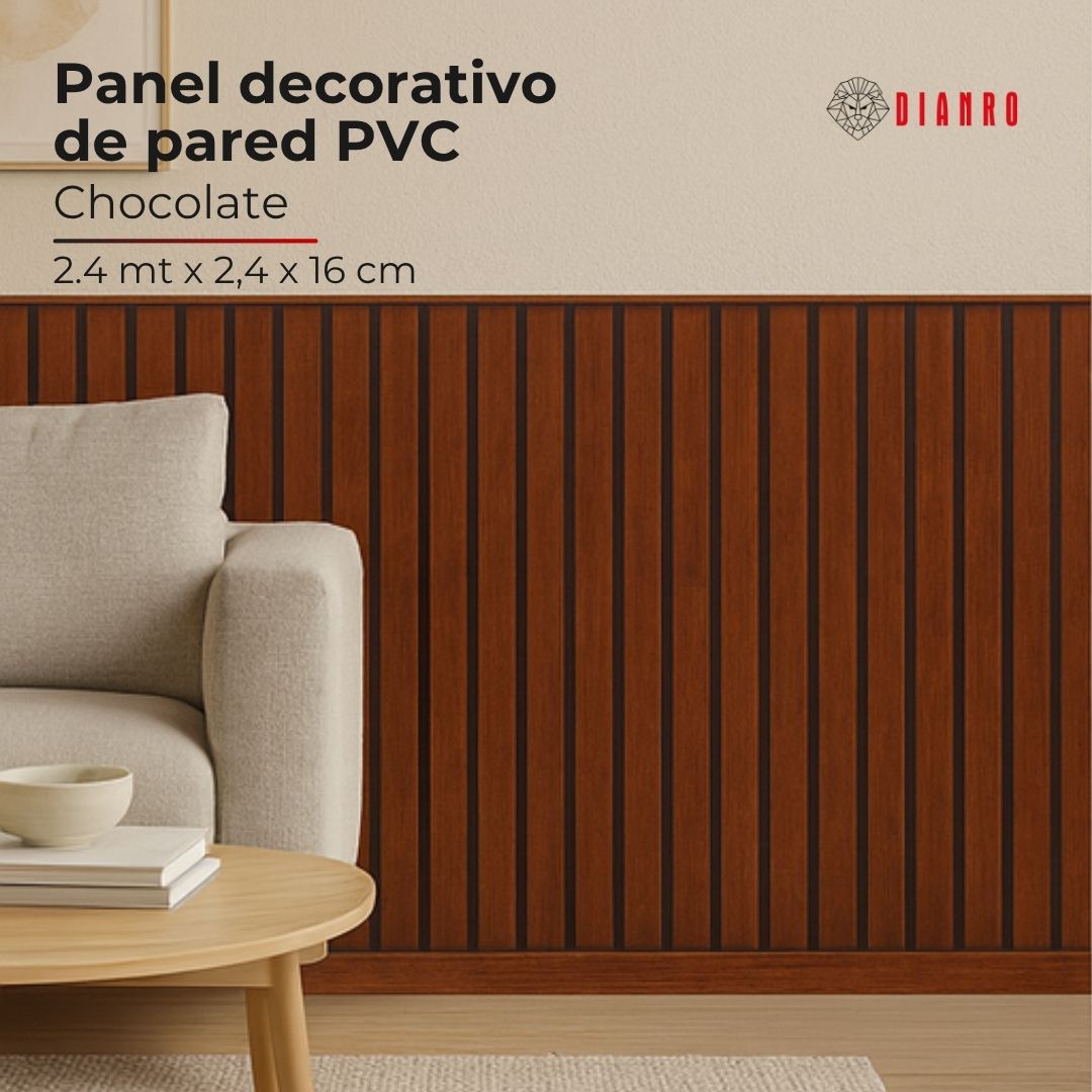 Panel decorativo de pared PVC | Color Chocolate