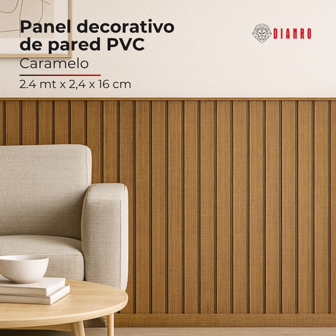 Panel decorativo de pared PVC | Color Caramelo