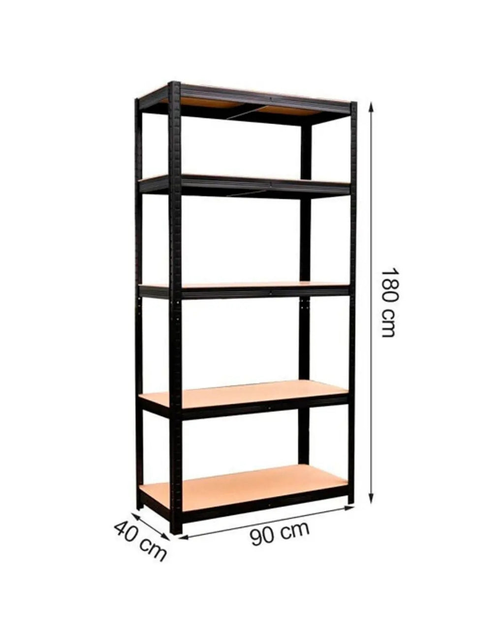 Pack 5 Estantes negros 180x90x40
