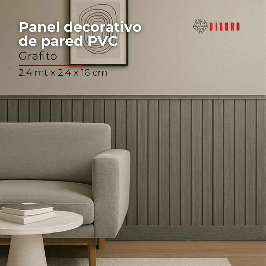 Panel decorativo de pared PVC | Color Grafito