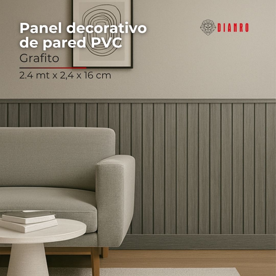 Panel decorativo de pared PVC | Color Grafito