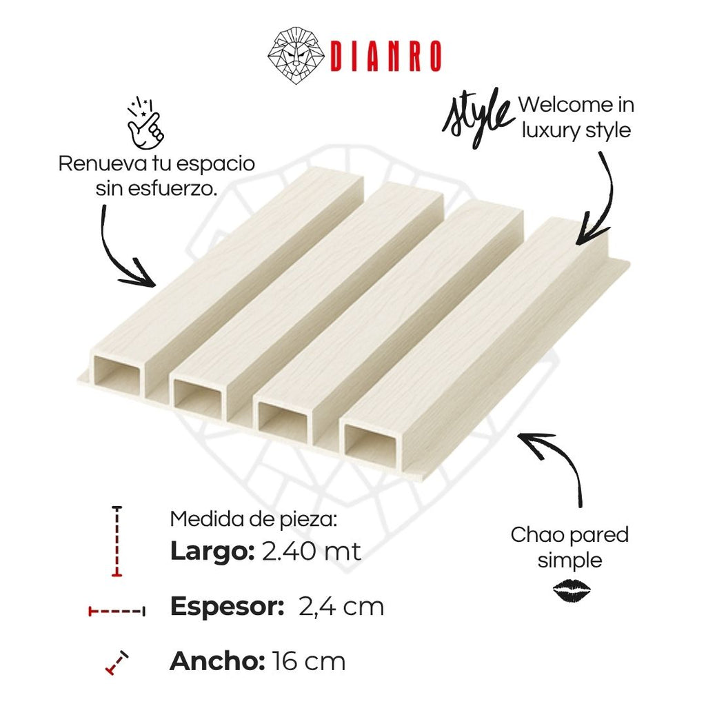 Panel decorativo de pared PVC | Color Perla