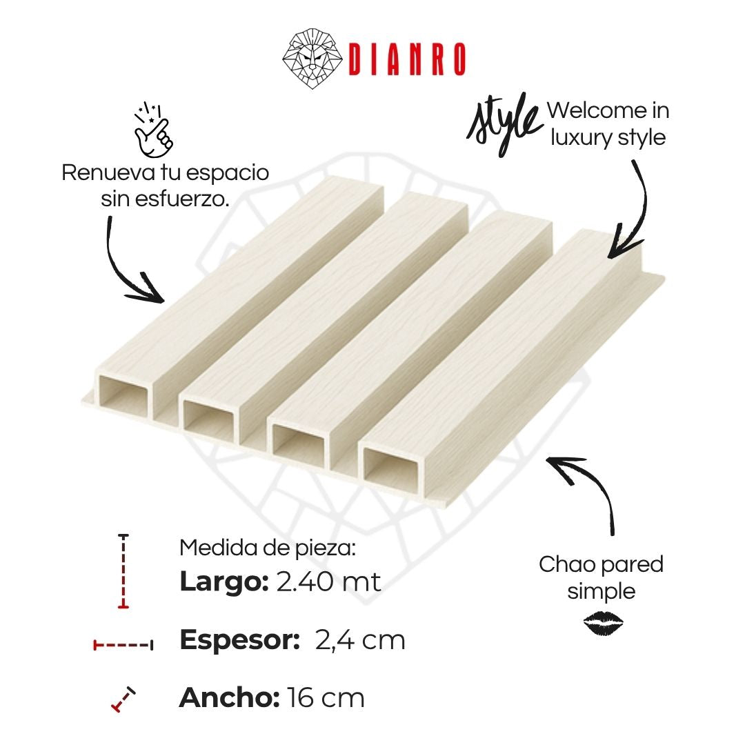 Panel decorativo de pared PVC | Color Perla