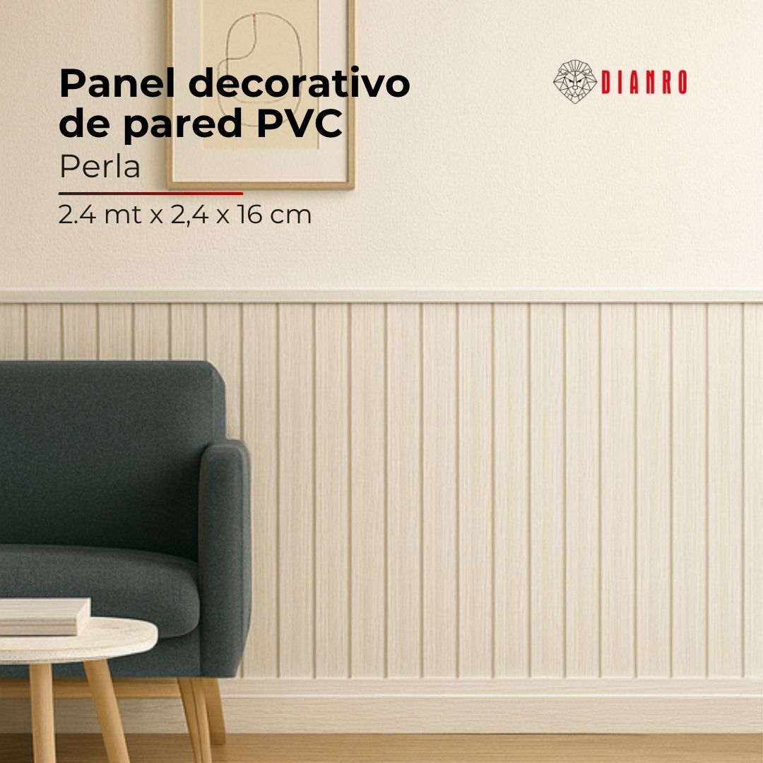 Panel decorativo de pared PVC | Color Perla