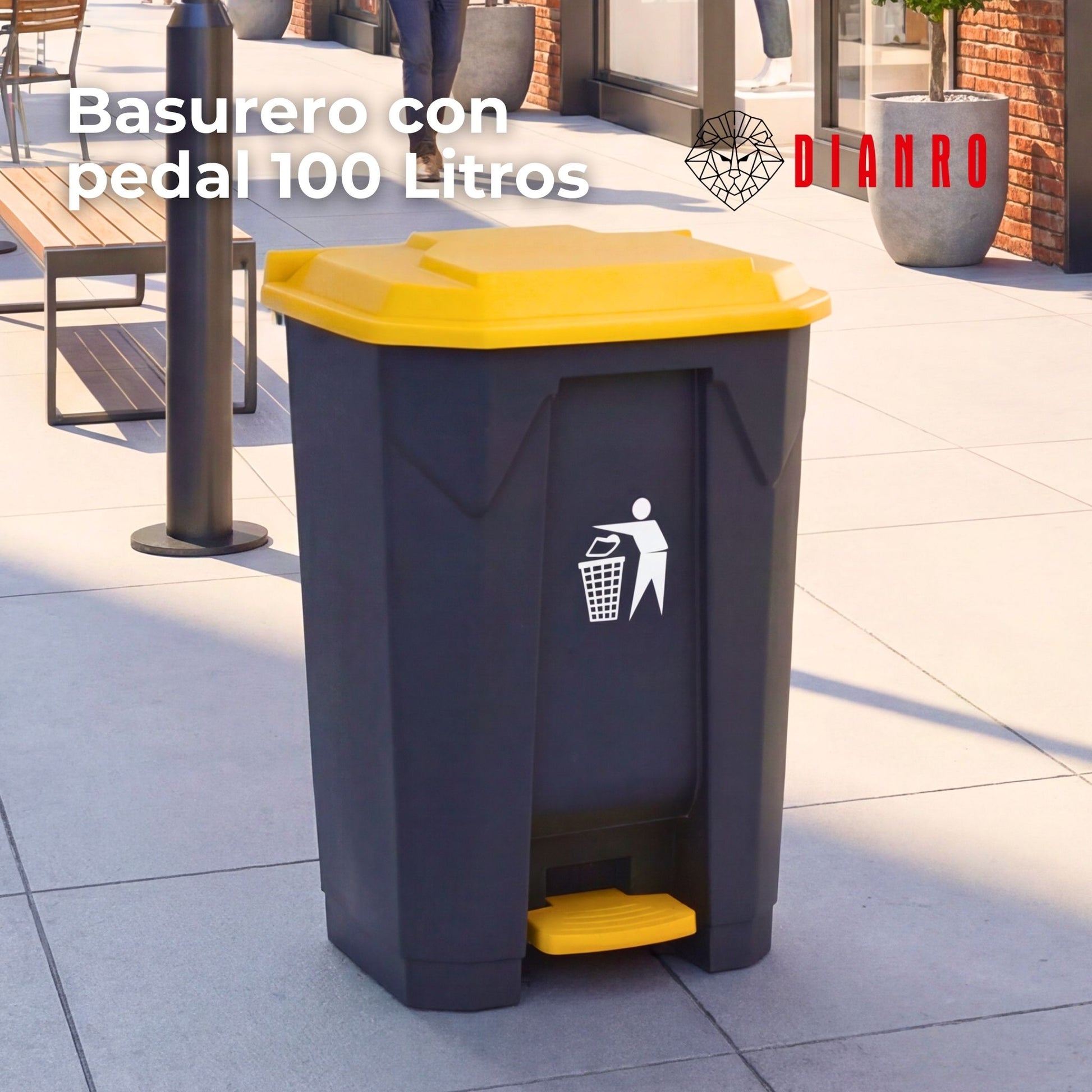 Basurero con pedal 100L