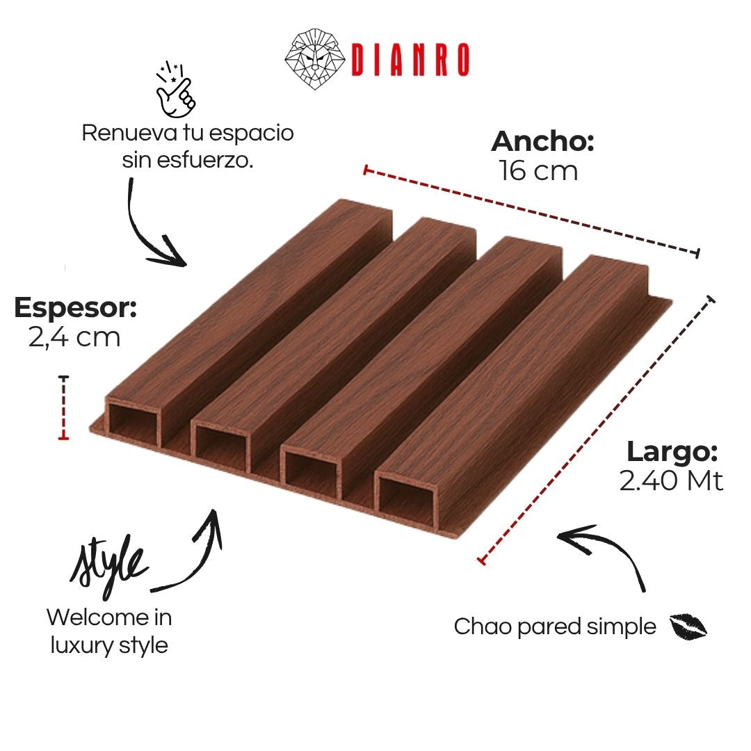 Panel decorativo de pared PVC | Color Café oscuro