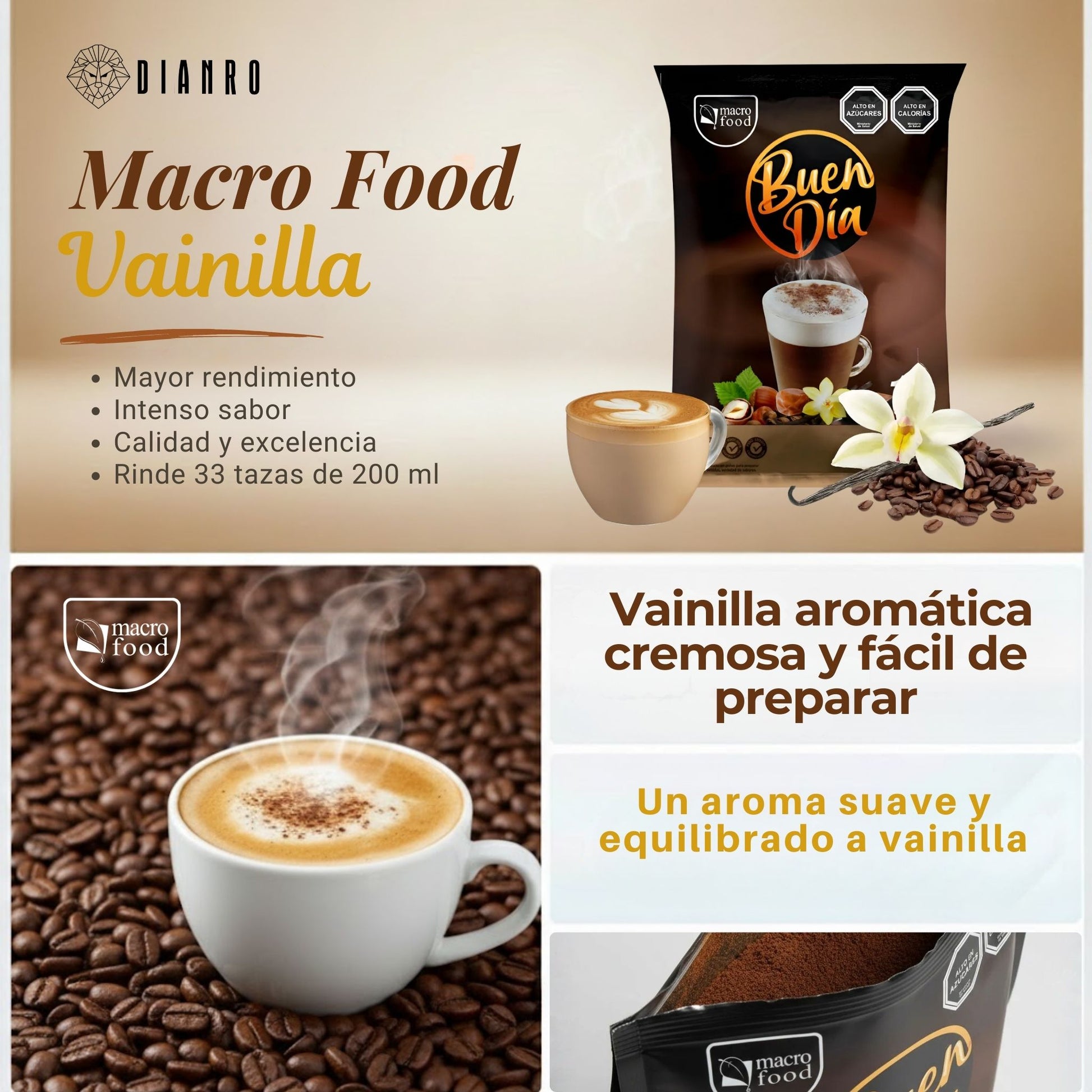 Capuccino Vainilla MacroFood 1kg