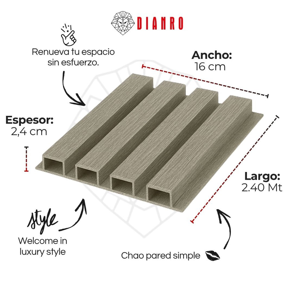 Panel decorativo de pared PVC | Color Ceniza