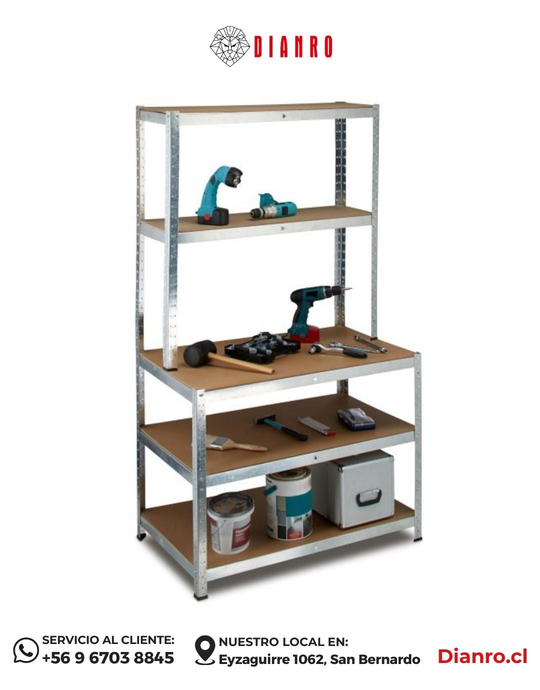 Estante Mesón 180x60x100 cm