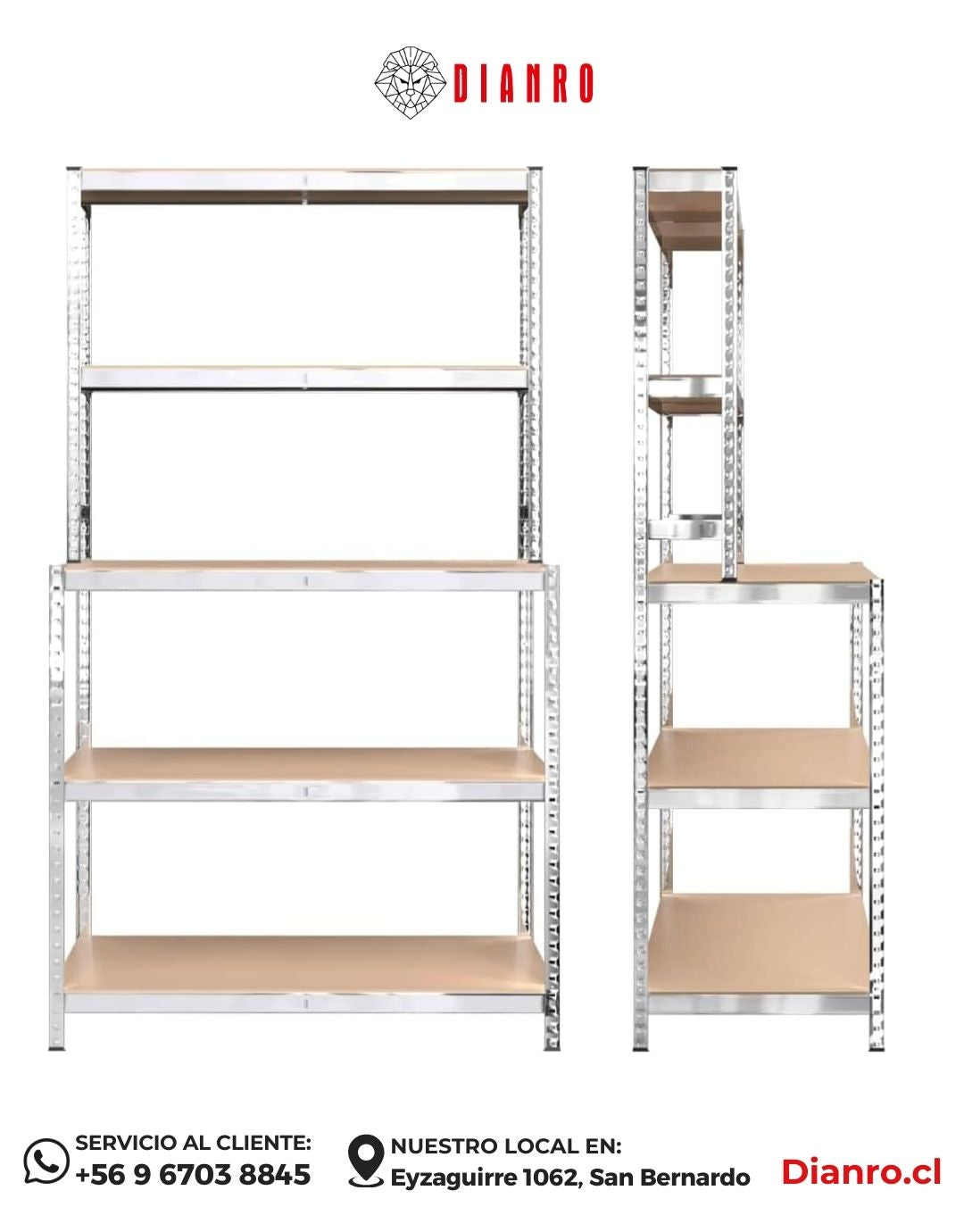 Estante Mesón 180x60x100 cm