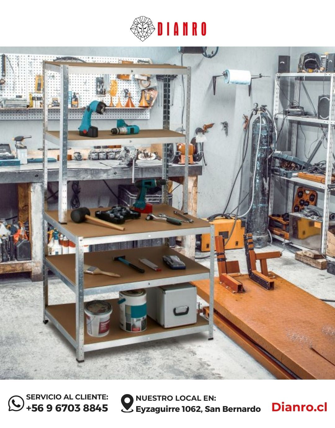 Estante Mesón 180x60x100 cm