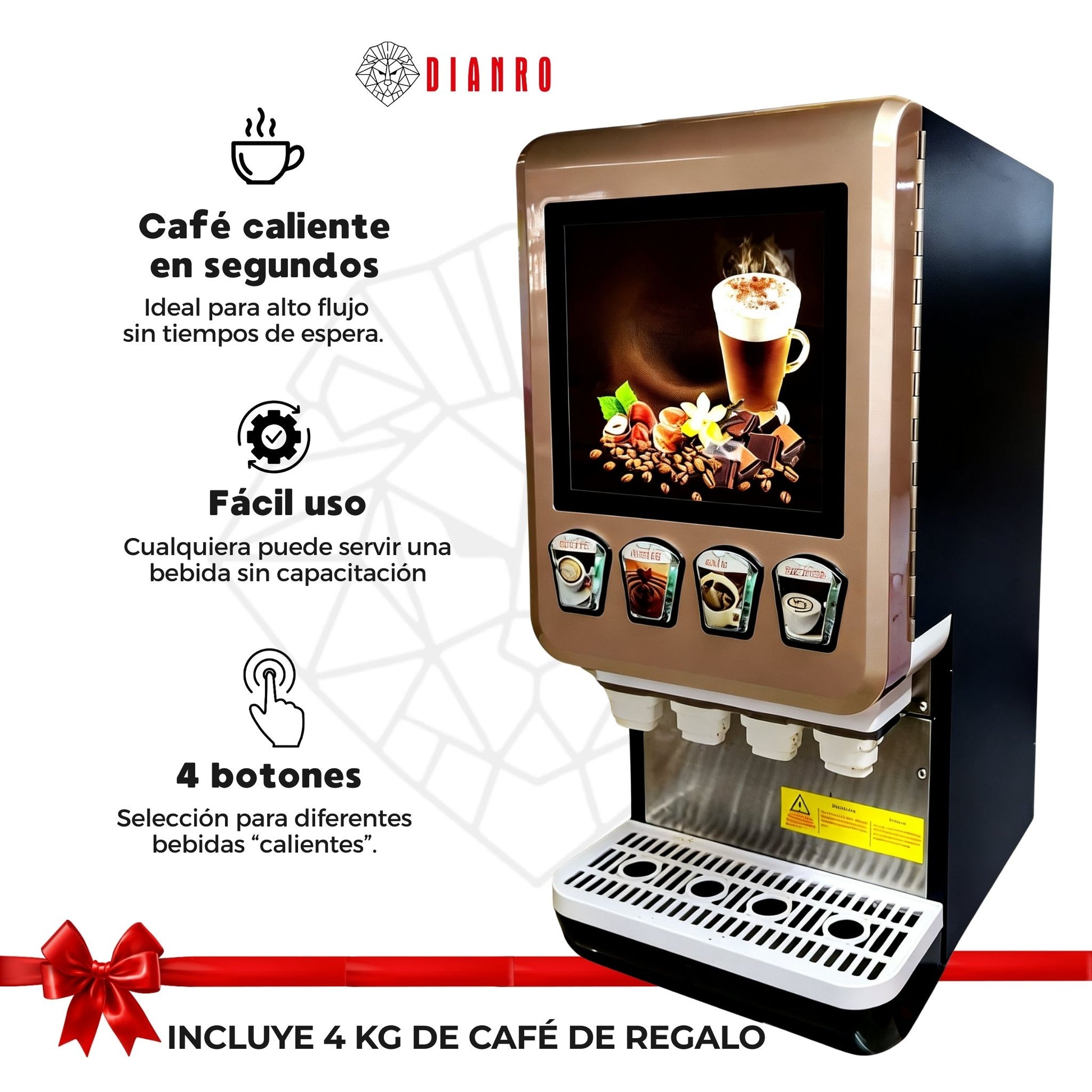 Máquina de Café + 4 kg de Café de Regalo