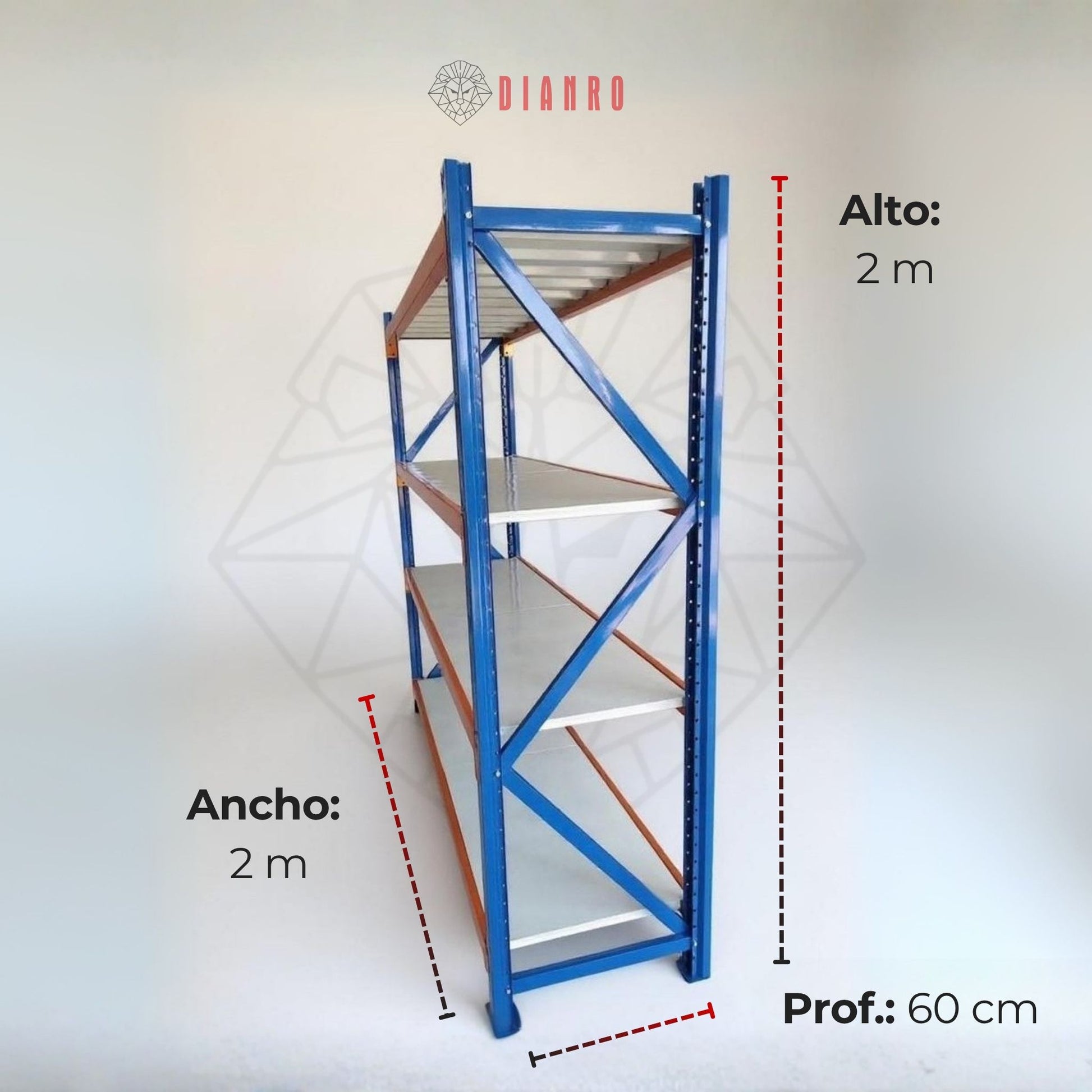 Estante Industrial Heavy Duty 200x200x60