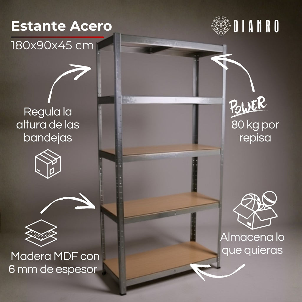 Estante Acero 180x90x45