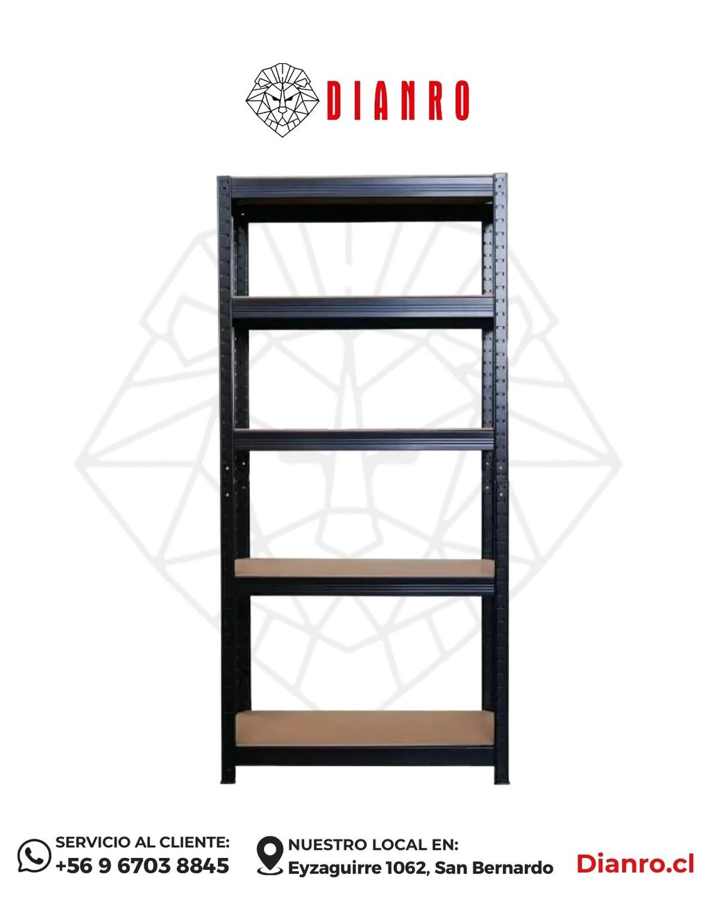 Estante Negro 150x70x30