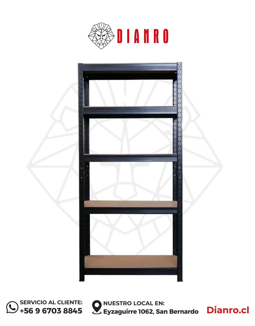 Estante Negro 150x70x30