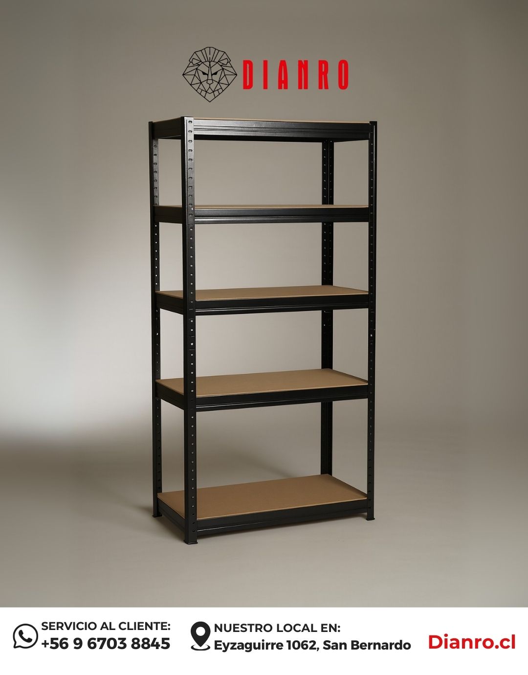Estante Negro 150x70x30
