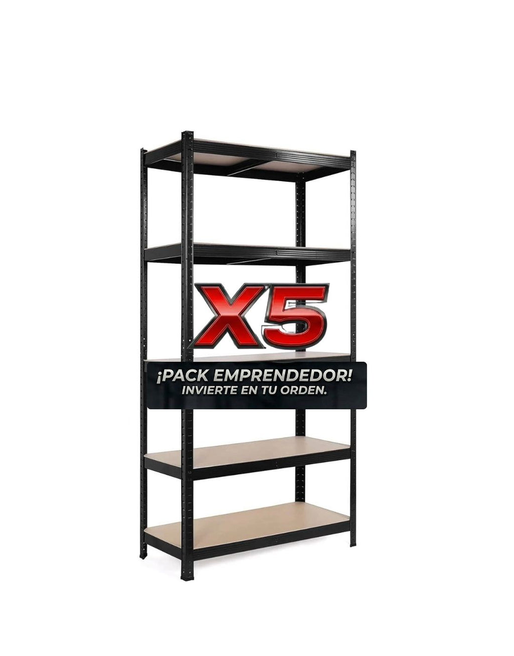 Pack 5 Estante Negro 180x120x45
