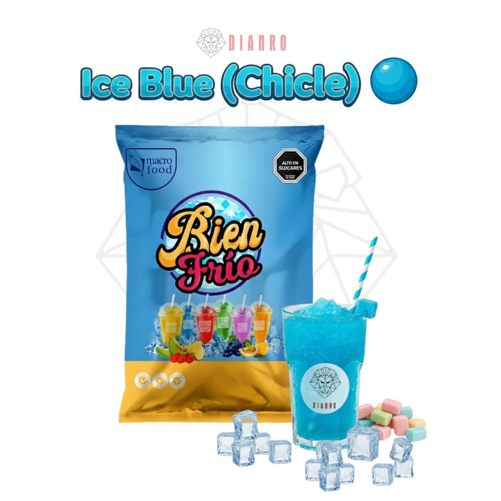 Preparado para Granizadoras Ice blue (chicle) 1 kg – Alto Rendimiento