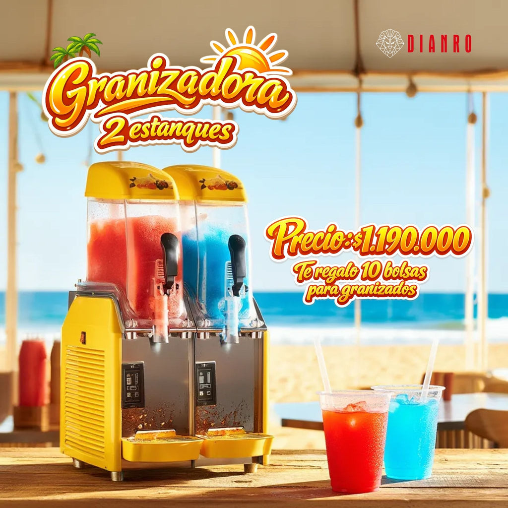 Granizadora 2 Estanques 2×12 L + 10 Preparados de Regalo