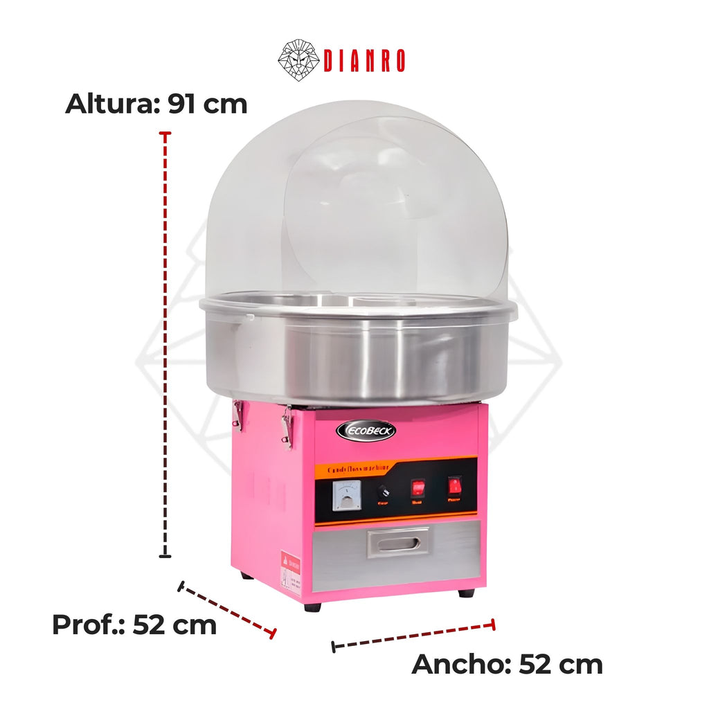 Máquina de Algodón de Azúcar Profesional con Cúpula - Alta Producción
