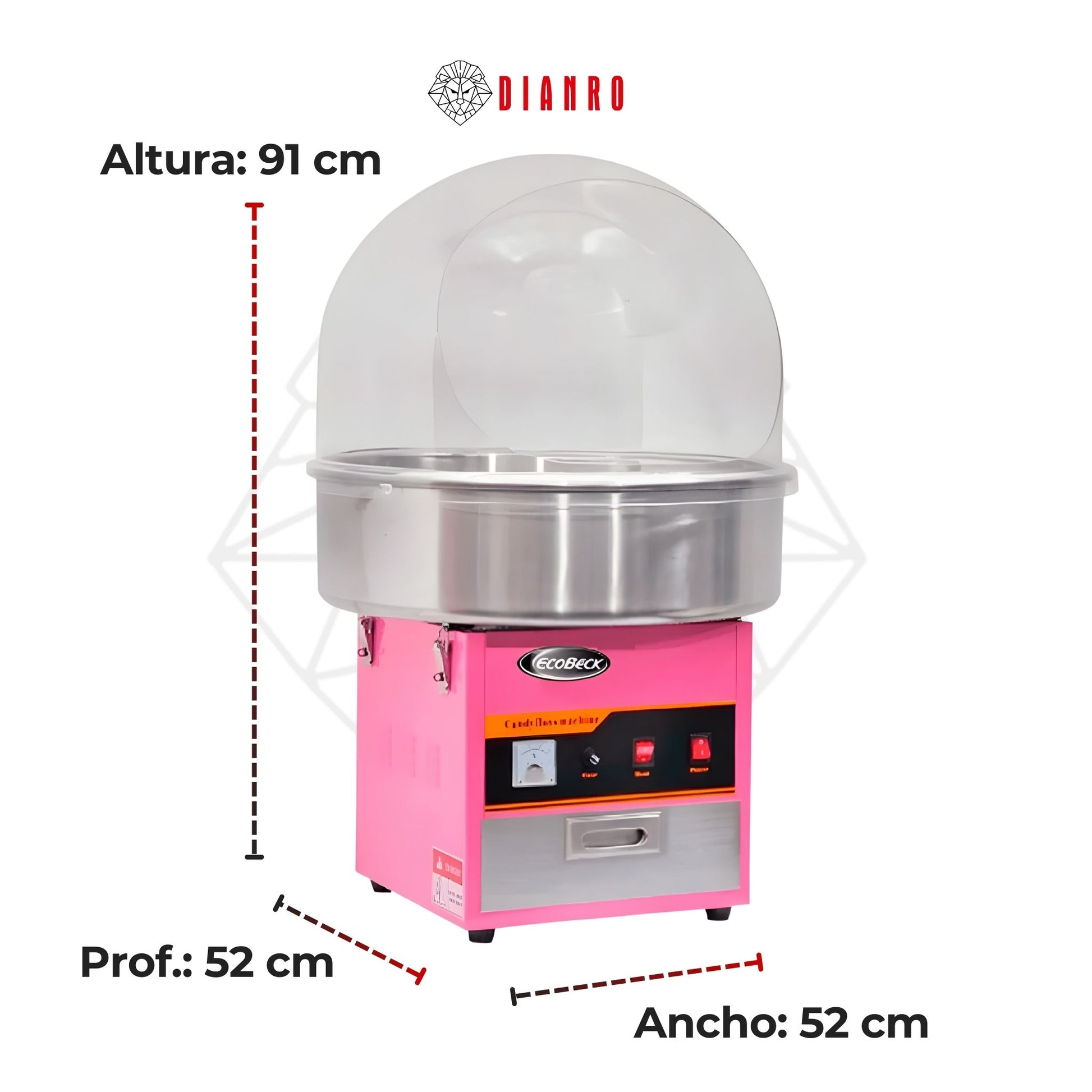 Máquina de Algodón de Azúcar Profesional con Cúpula - Alta Producción