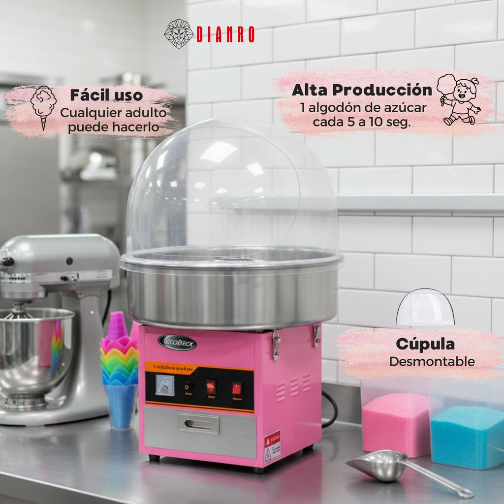 Máquina de Algodón de Azúcar Profesional con Cúpula - Alta Producción