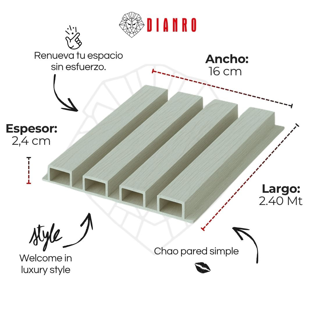 Panel decorativo de pared PVC | Color Perla