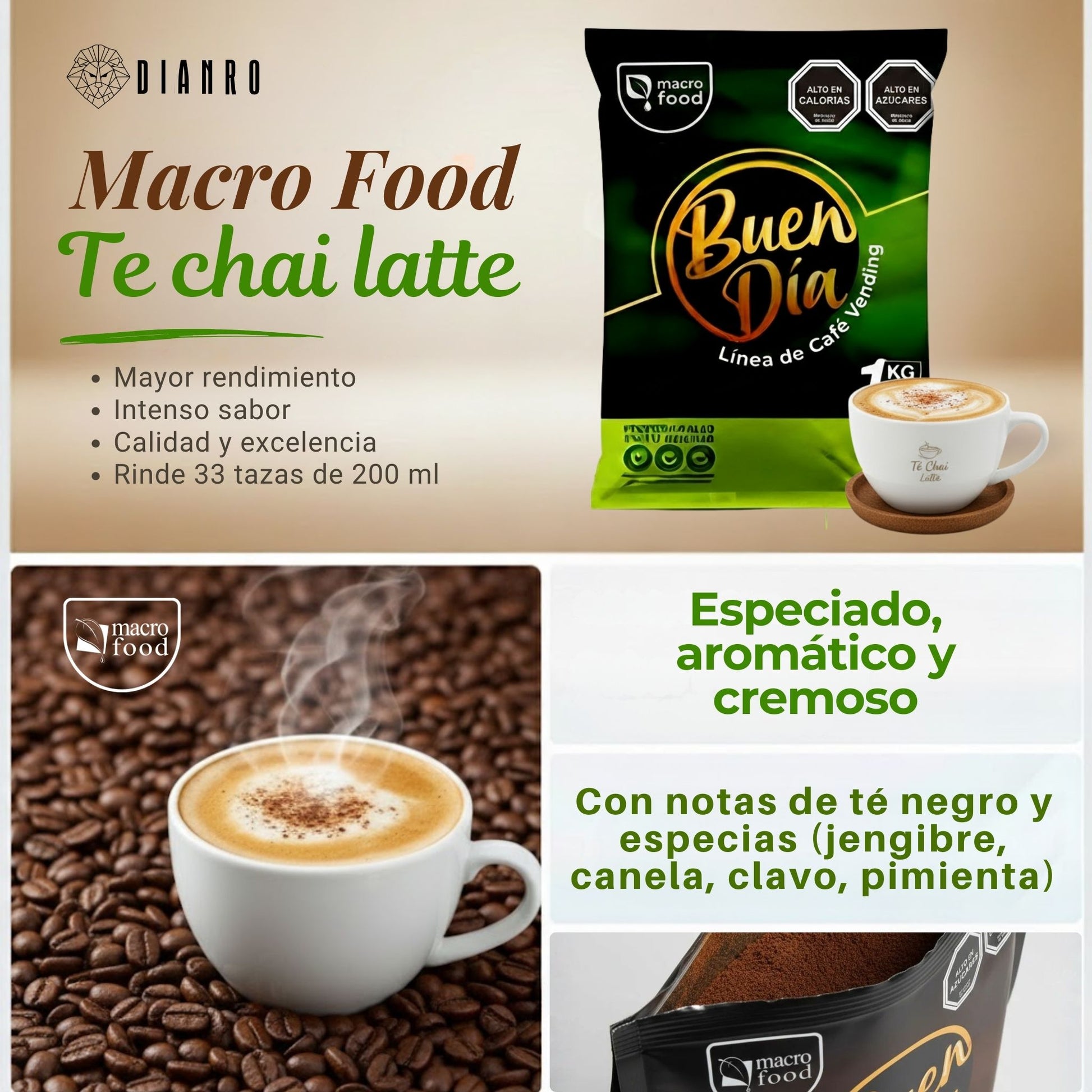 Te Chai Latte MacroFood 1kg