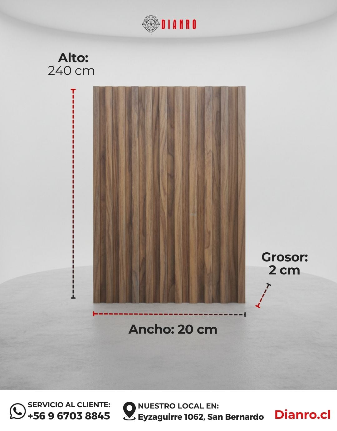 Panel decorativo de pared PVC | Color Cerezo