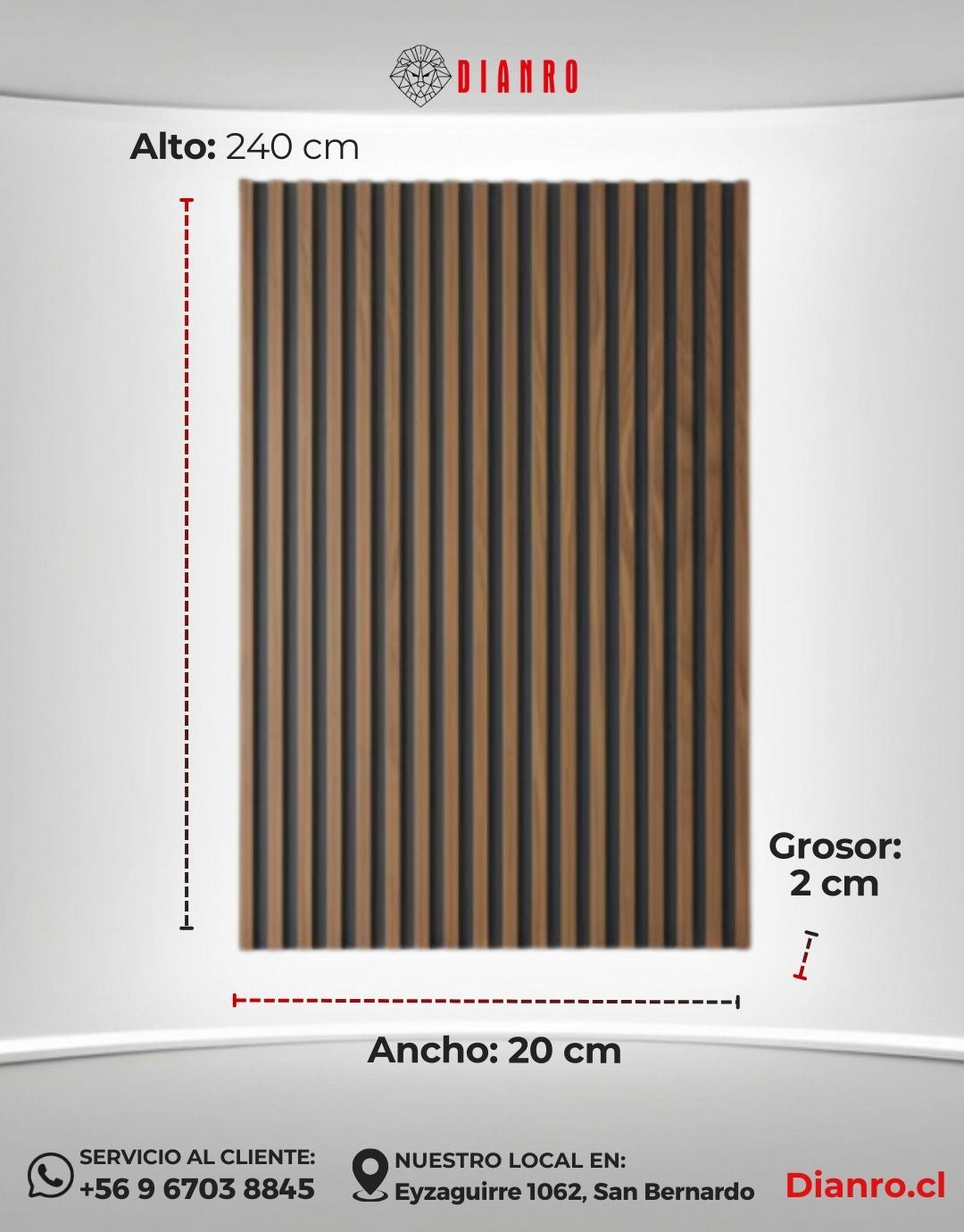 Panel decorativo de pared PVC | Color Cerezo negro