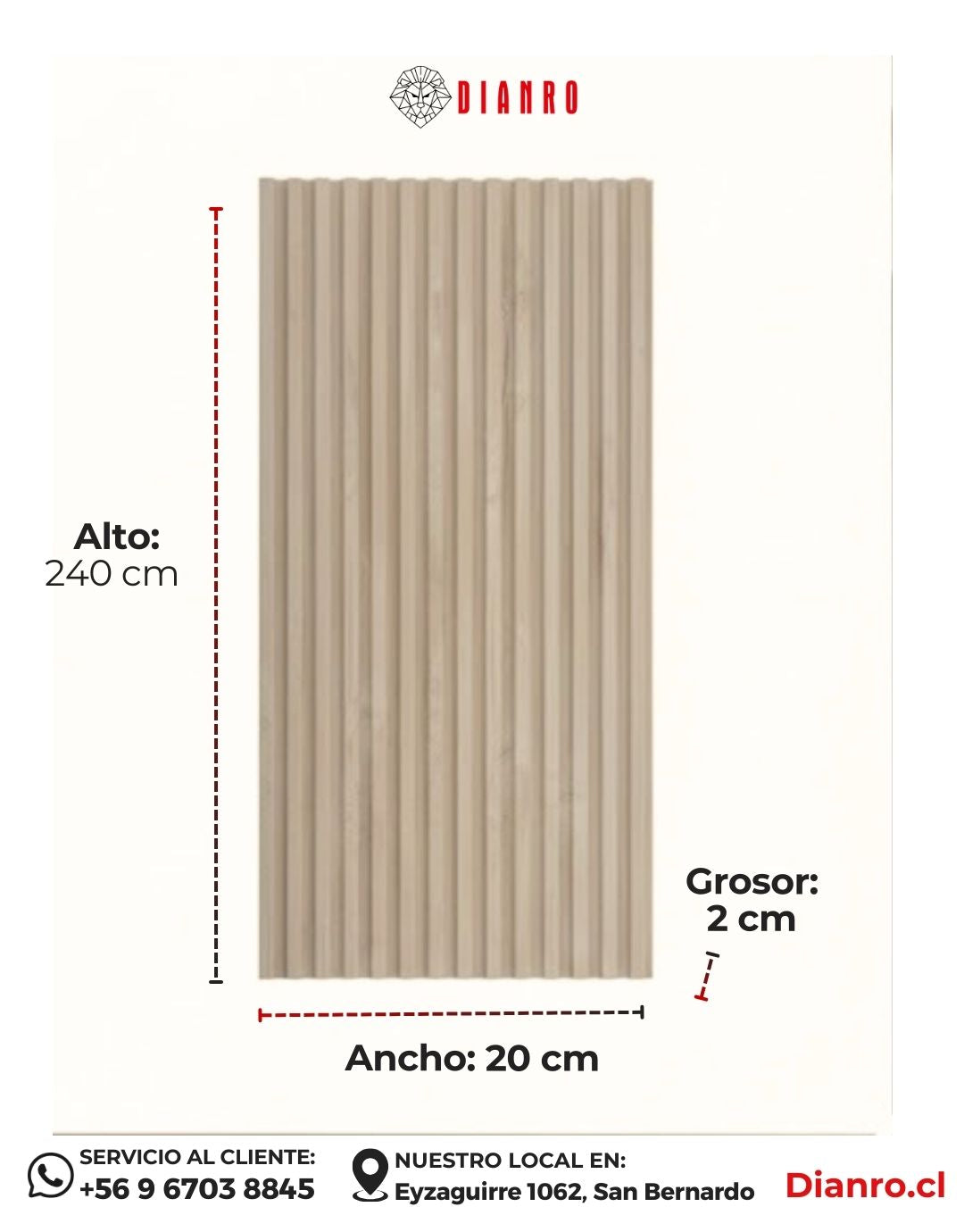 Panel decorativo de pared PVC | Color Roble rustico